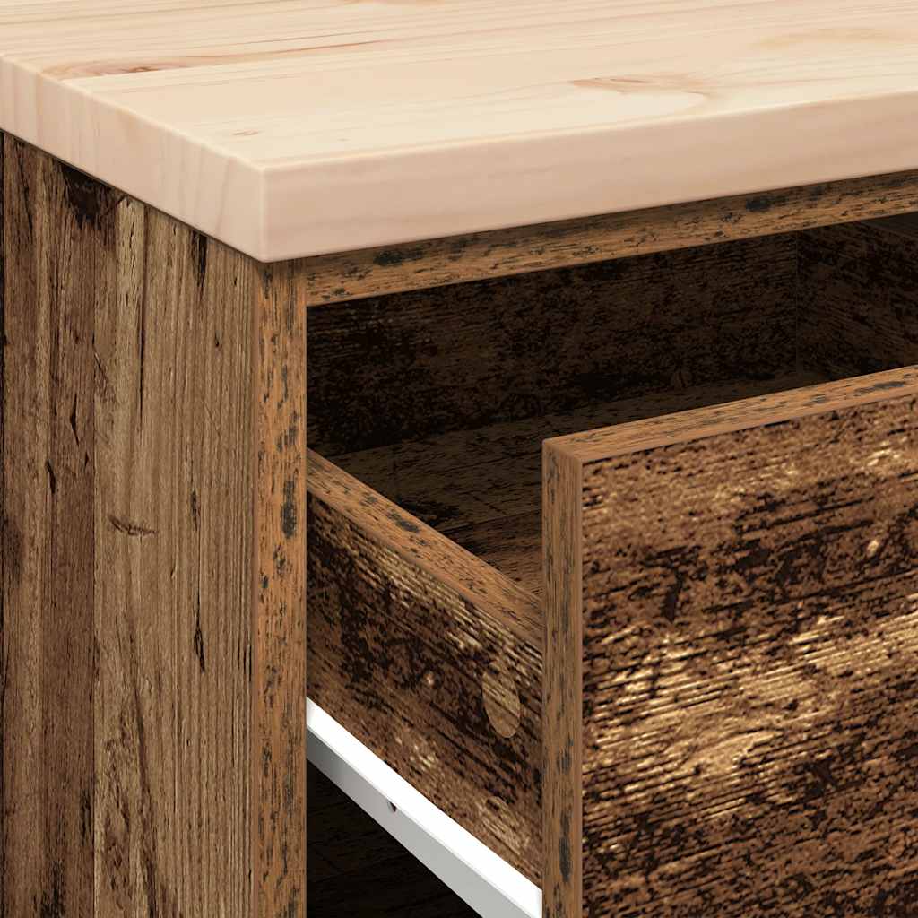 Garagekast 40x51x85 cm massief grenenhout oud hout is nu te koop bij PeponiXL, paradijselijk wonen!