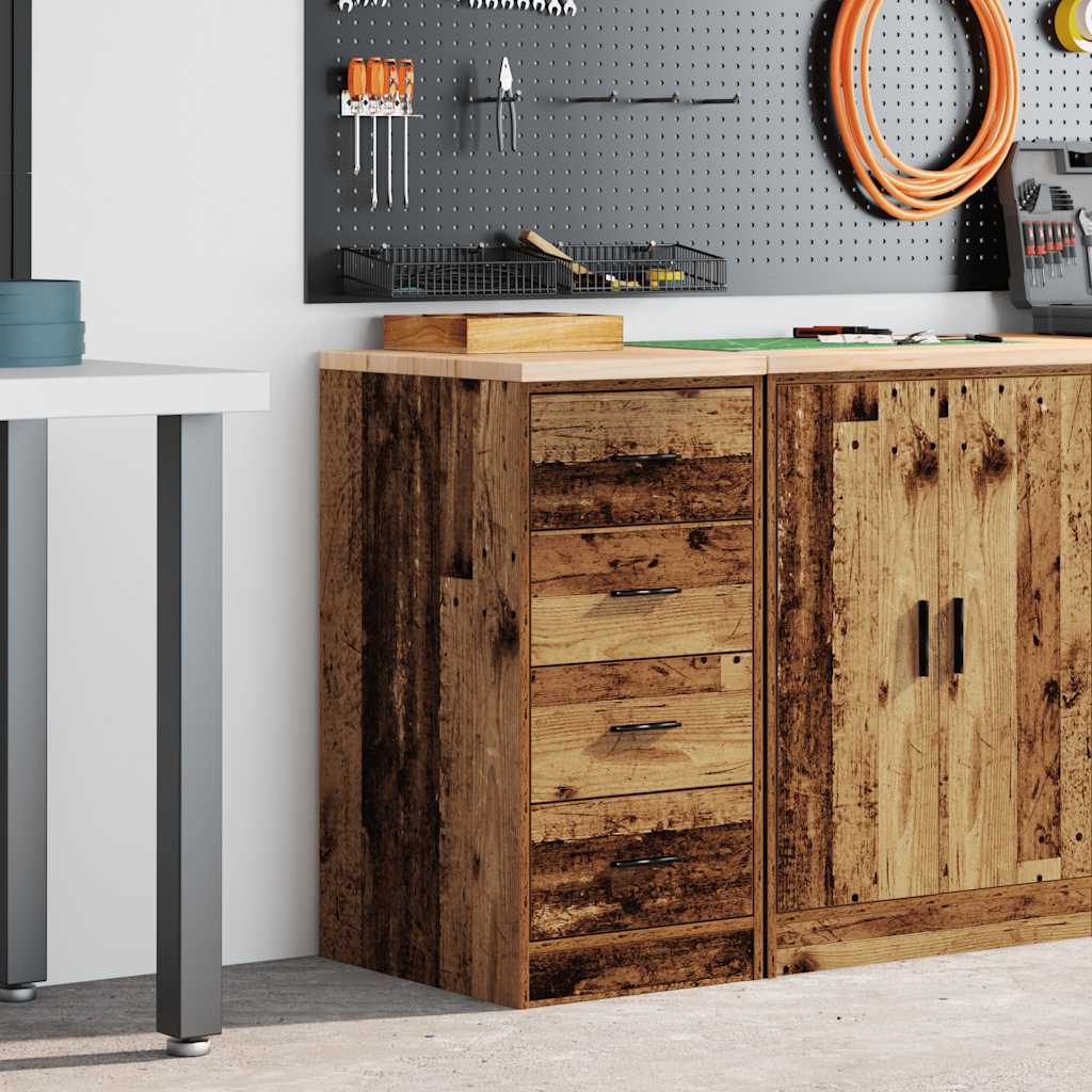 Garagekast 40x51x85 cm massief grenenhout oud hout is nu te koop bij PeponiXL, paradijselijk wonen!
