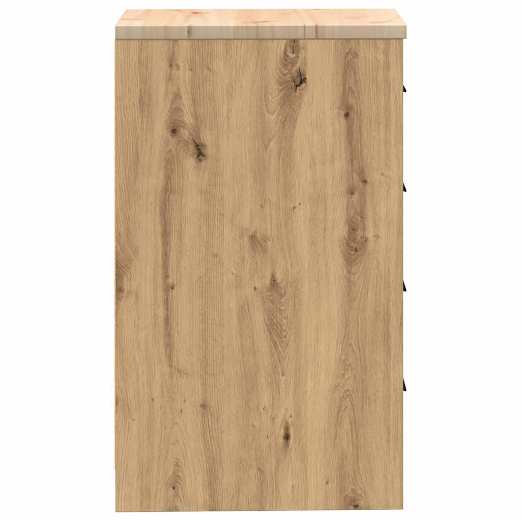 Garagekast 40x51x85 cm massief grenenhout artisan eikenkleurig is nu te koop bij PeponiXL, paradijselijk wonen!