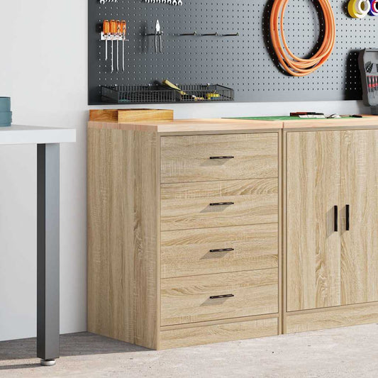 Garagekast 60x51x85 cm massief grenenhout sonoma eikenkleurig is nu te koop bij PeponiXL, paradijselijk wonen!