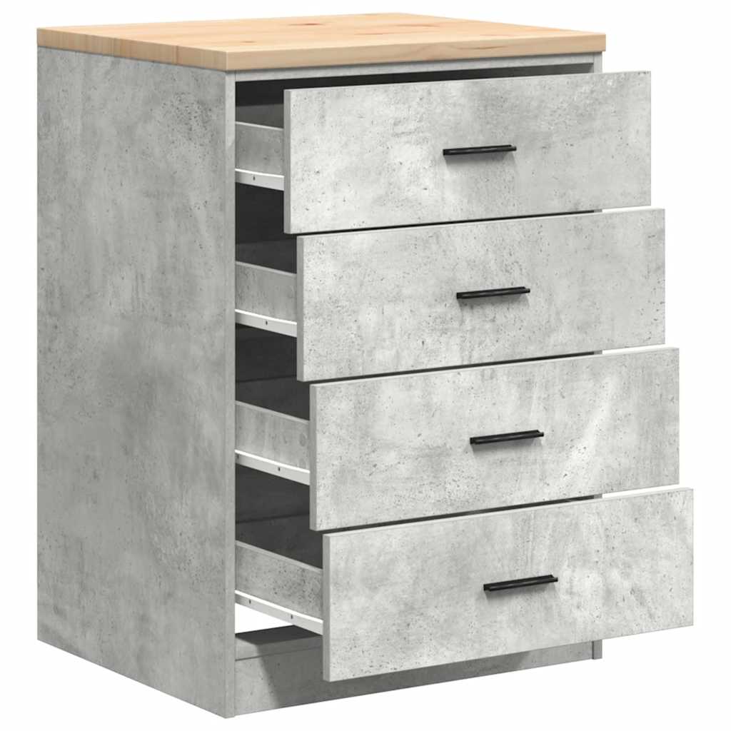 Garagekast 60x51x85 cm massief grenenhout betongrijs is nu te koop bij PeponiXL, paradijselijk wonen!