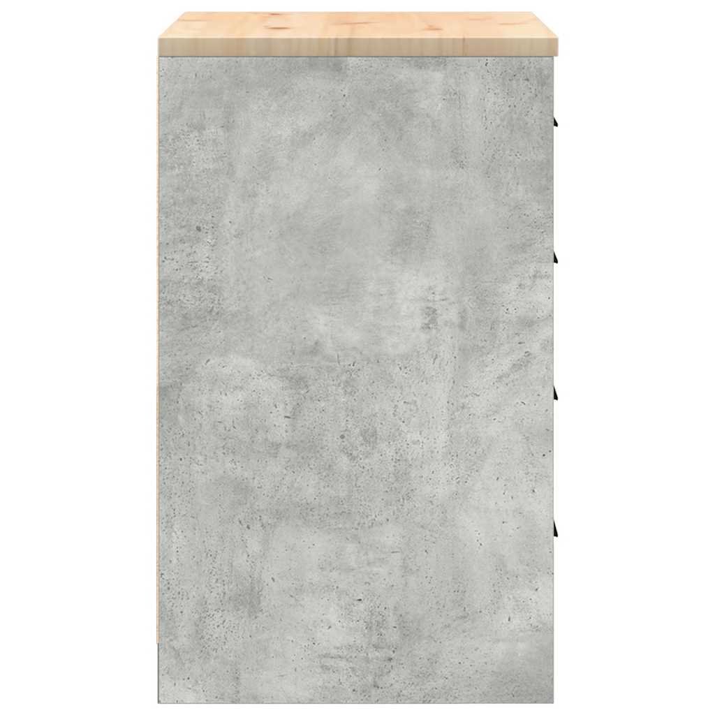 Garagekast 60x51x85 cm massief grenenhout betongrijs is nu te koop bij PeponiXL, paradijselijk wonen!