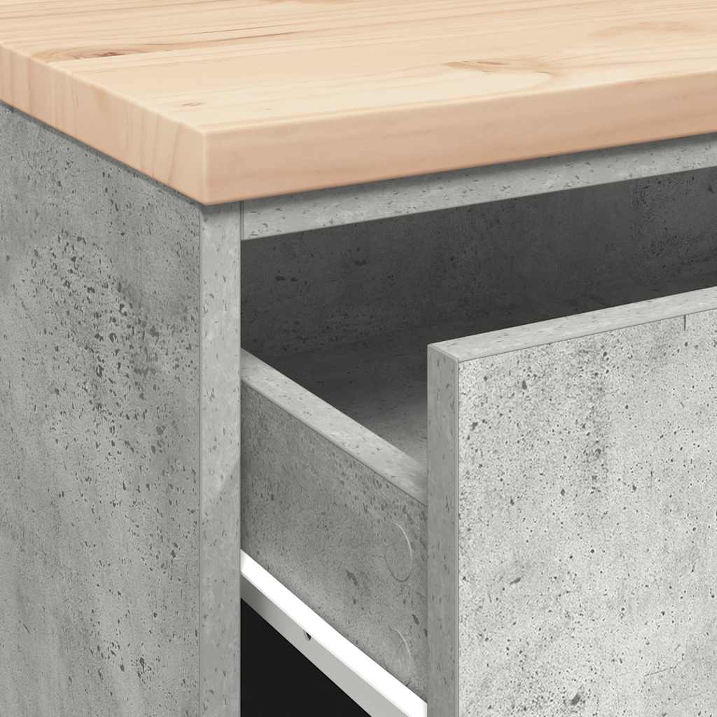 Garagekast 60x51x85 cm massief grenenhout betongrijs is nu te koop bij PeponiXL, paradijselijk wonen!