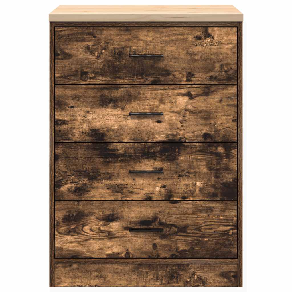 Garagekast 60x51x85 cm massief grenenhout gerookt eiken is nu te koop bij PeponiXL, paradijselijk wonen!