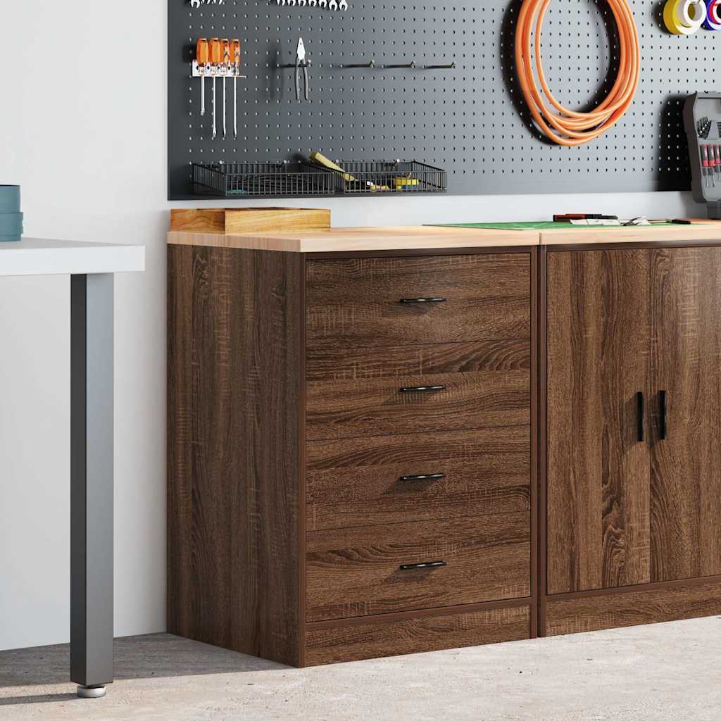 Garagekast 60x51x85 cm massief grenenhout bruin eikenkleurig is nu te koop bij PeponiXL, paradijselijk wonen!