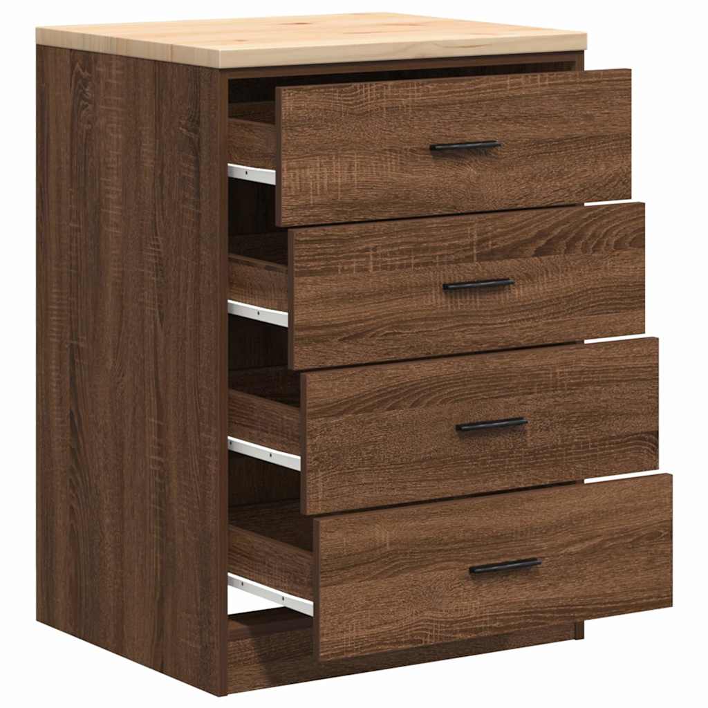 Garagekast 60x51x85 cm massief grenenhout bruin eikenkleurig is nu te koop bij PeponiXL, paradijselijk wonen!
