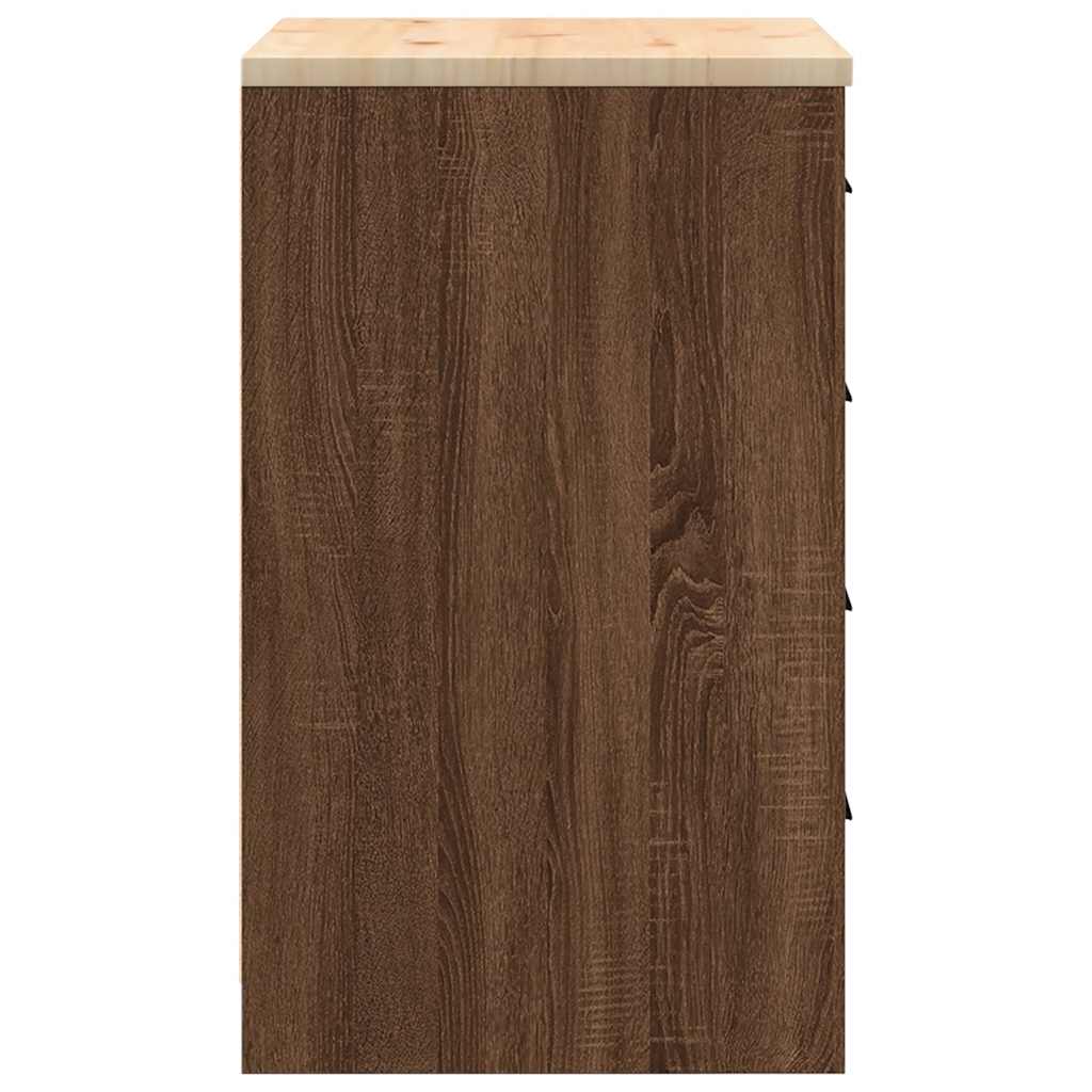 Garagekast 60x51x85 cm massief grenenhout bruin eikenkleurig is nu te koop bij PeponiXL, paradijselijk wonen!