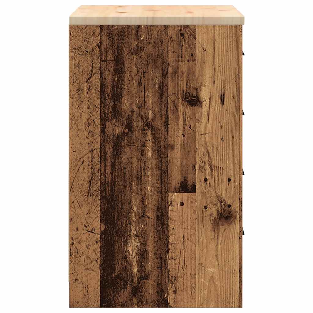 Garagekast 60x51x85 cm massief grenenhout oud hout is nu te koop bij PeponiXL, paradijselijk wonen!