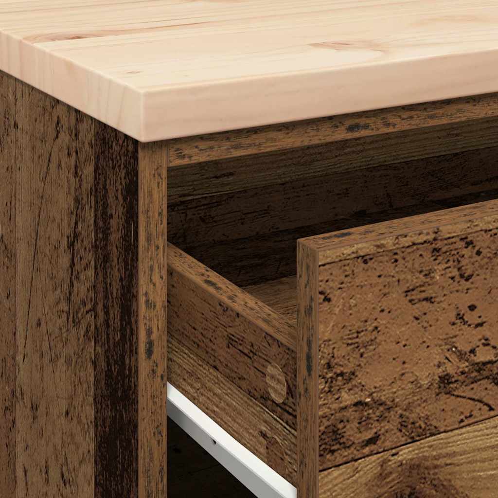 Garagekast 60x51x85 cm massief grenenhout oud hout is nu te koop bij PeponiXL, paradijselijk wonen!