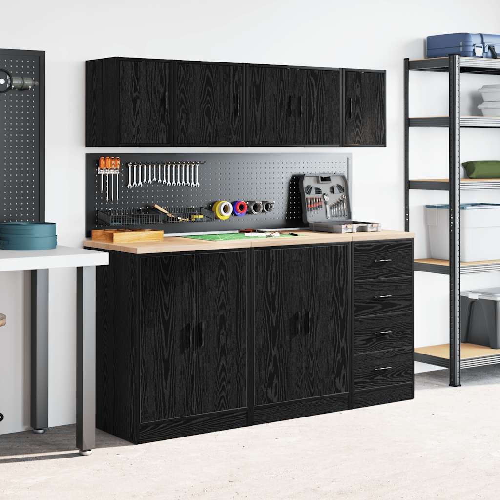 Garagewandkast spaanplaat zwart is nu te koop bij PeponiXL, paradijselijk wonen!