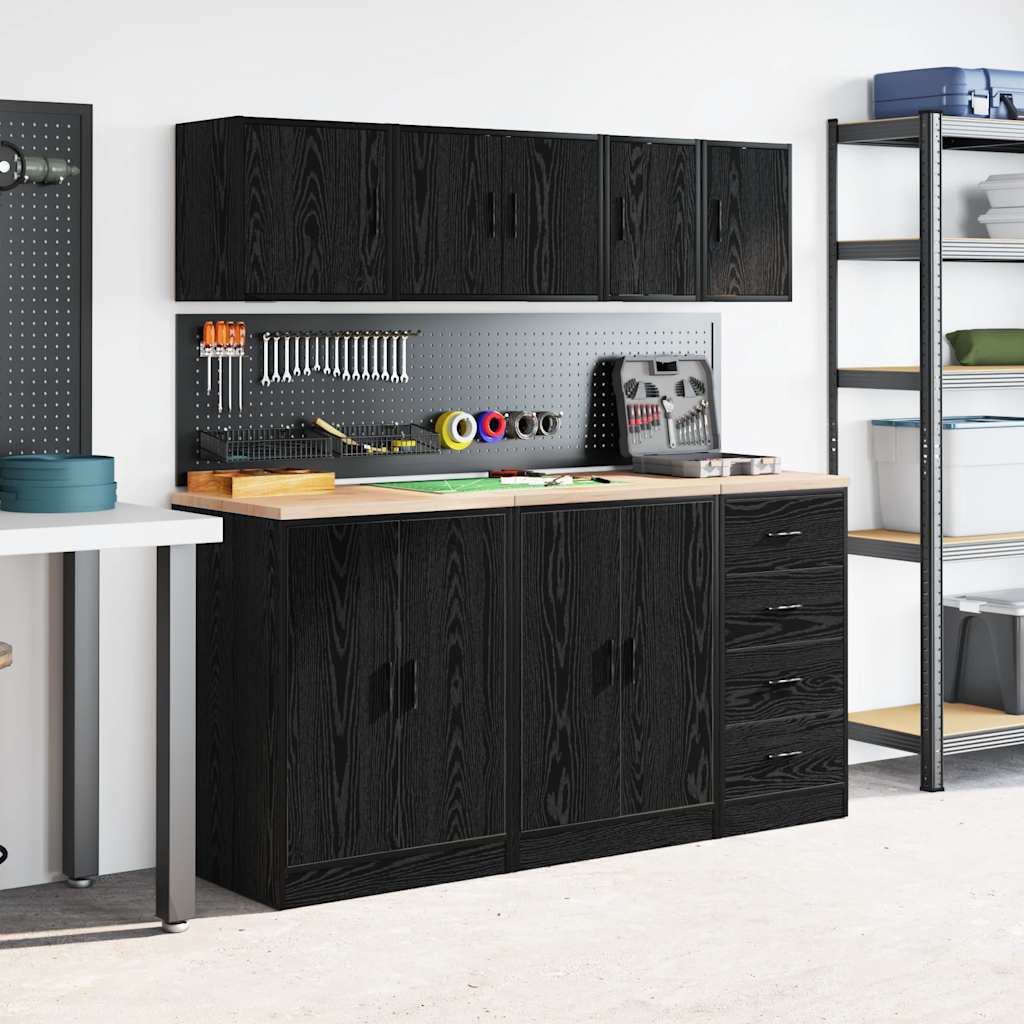 Garagewandkasten 2 st spaanplaat zwart is nu te koop bij PeponiXL, paradijselijk wonen!