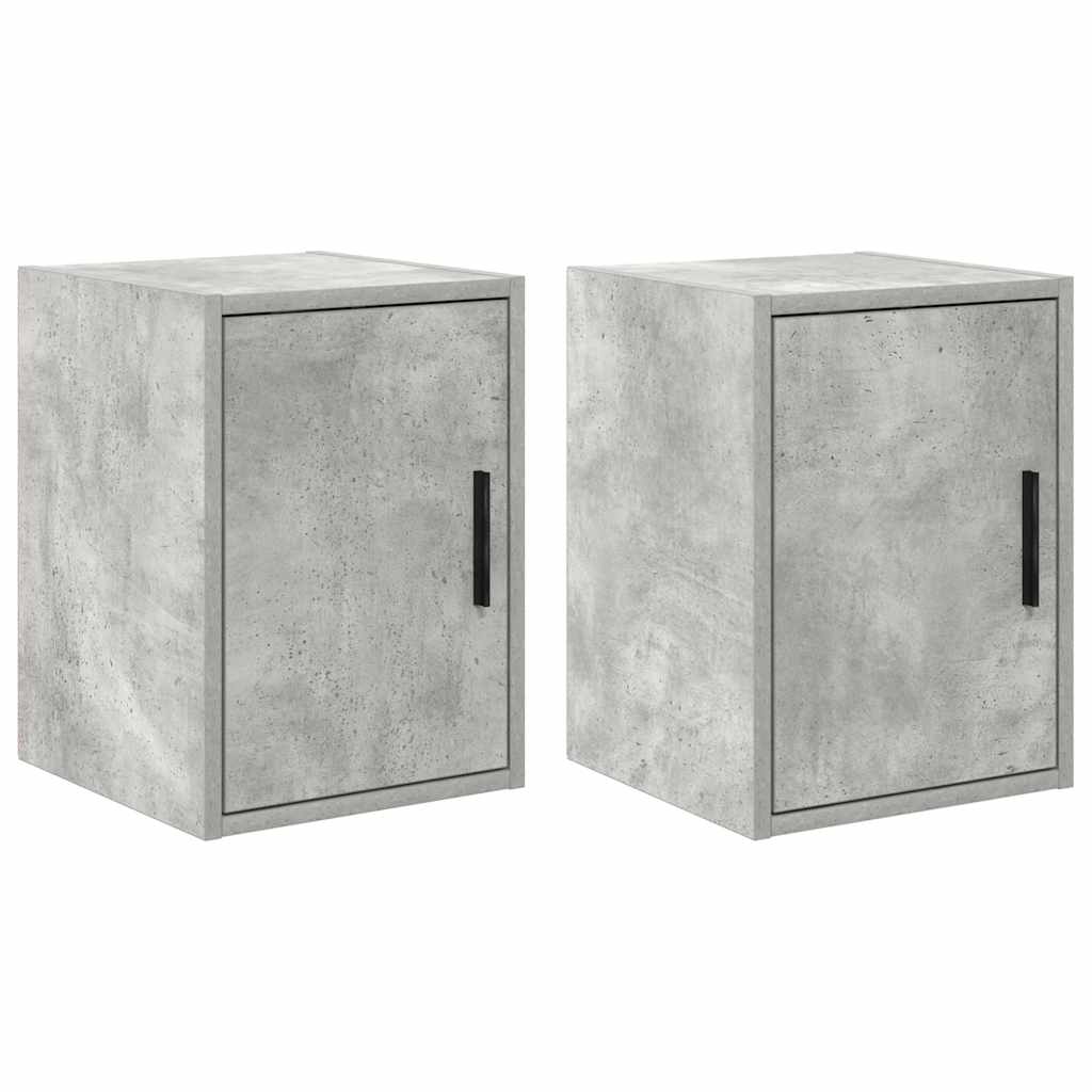 Garagewandkasten 2 st bewerkt hout betongrijs is nu te koop bij PeponiXL, paradijselijk wonen!