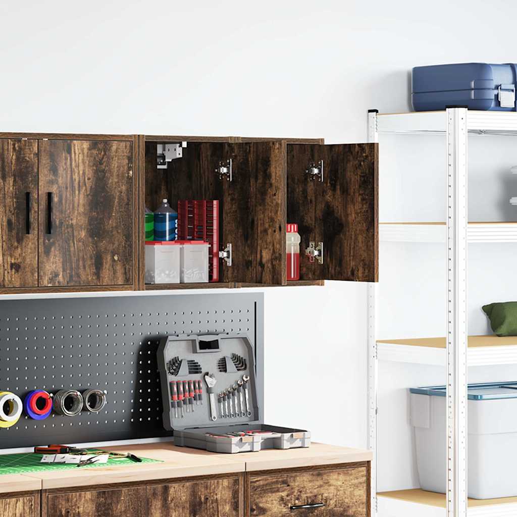 Garagewandkasten 2 st Spaanplaat gerookt eikenhout is nu te koop bij PeponiXL, paradijselijk wonen!