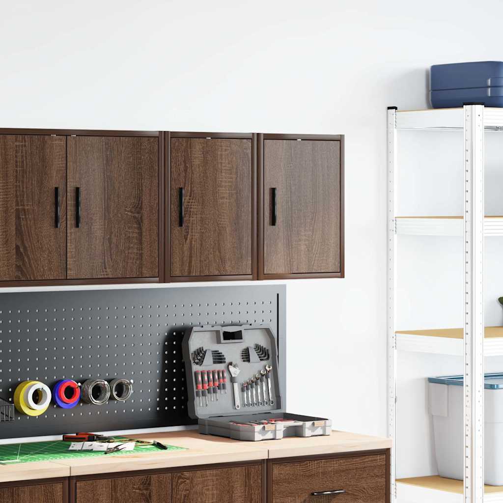 Garagewandkasten 2 st spaanplaat bruin eiken is nu te koop bij PeponiXL, paradijselijk wonen!