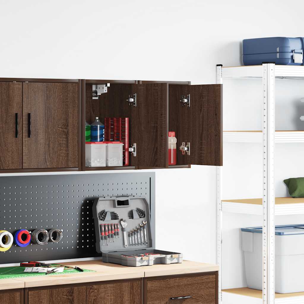 Garagewandkasten 2 st spaanplaat bruin eiken is nu te koop bij PeponiXL, paradijselijk wonen!