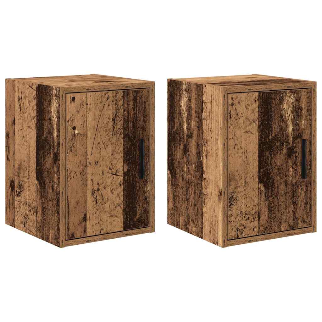 Garage wandkasten 2 st bewerkt hout oud hout is nu te koop bij PeponiXL, paradijselijk wonen!