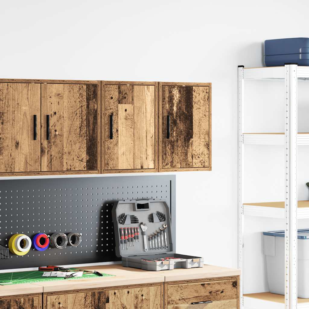 Garage wandkasten 2 st bewerkt hout oud hout is nu te koop bij PeponiXL, paradijselijk wonen!