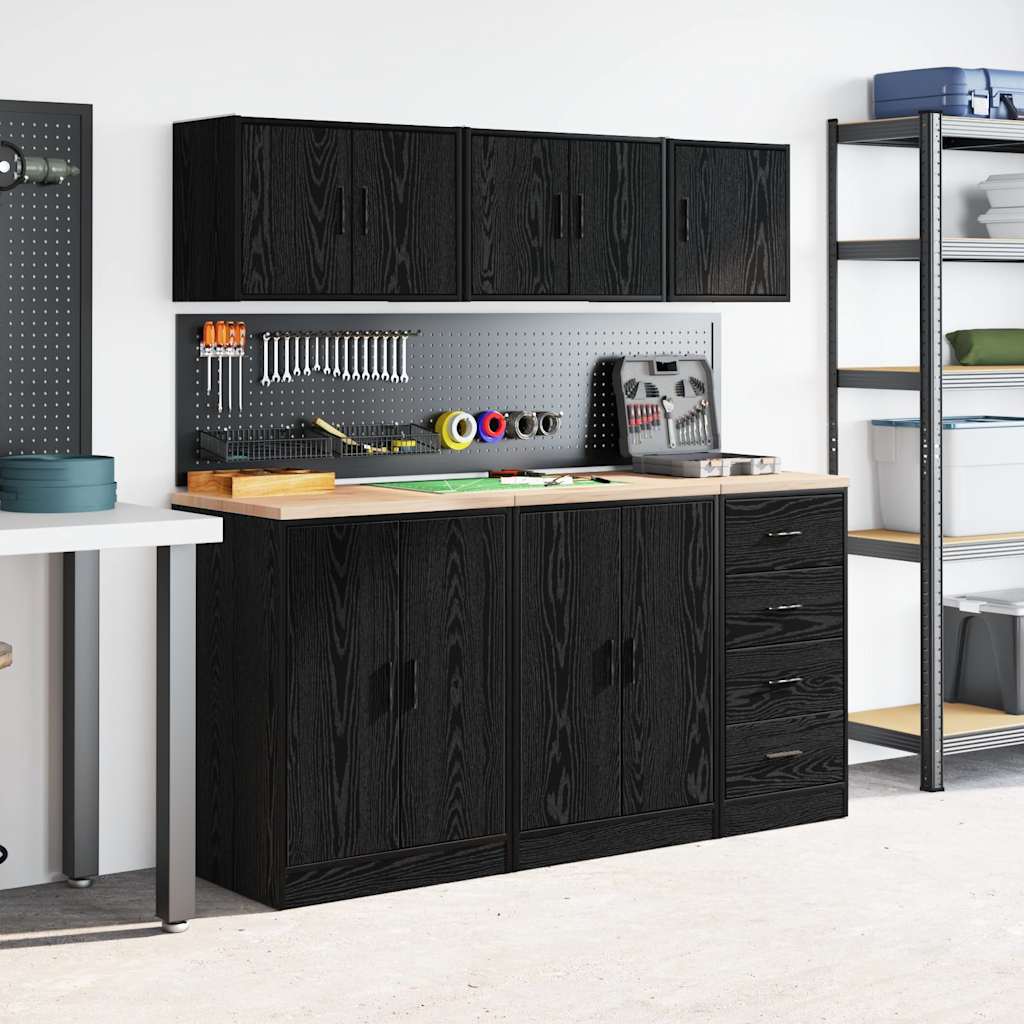 Garagewandkast spaanplaat zwart is nu te koop bij PeponiXL, paradijselijk wonen!
