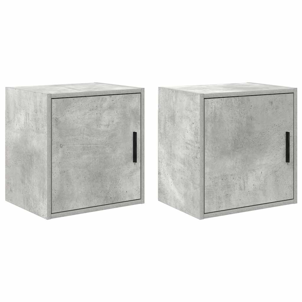 Garagewandkasten 2 st bewerkt hout betongrijs is nu te koop bij PeponiXL, paradijselijk wonen!