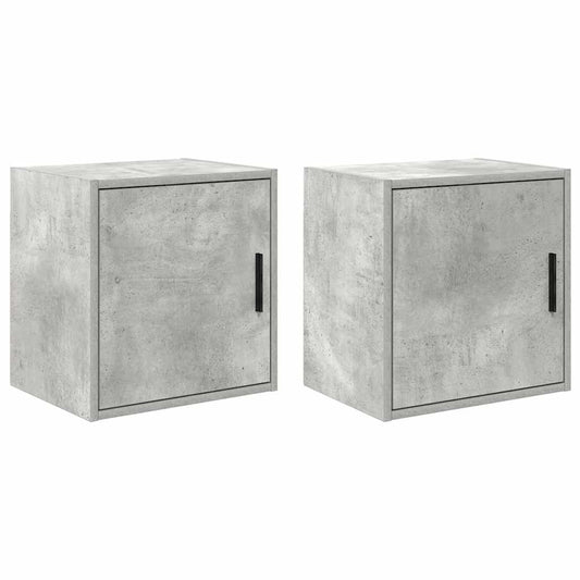 Garagewandkasten 2 st bewerkt hout betongrijs is nu te koop bij PeponiXL, paradijselijk wonen!