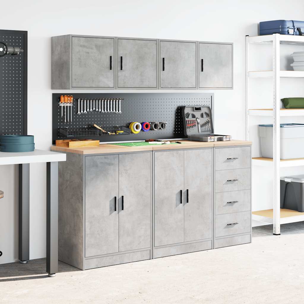 Garagewandkasten 2 st bewerkt hout betongrijs is nu te koop bij PeponiXL, paradijselijk wonen!