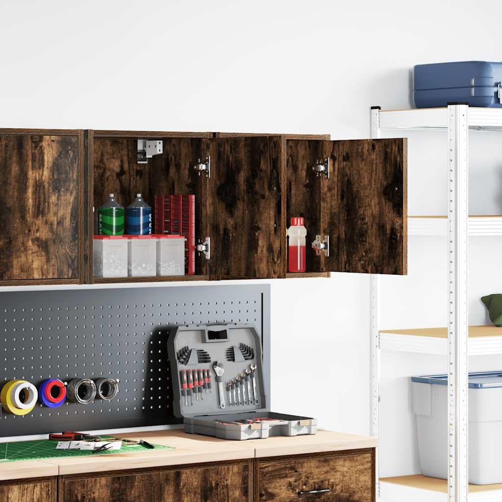 Garagewandkasten 2 st Spaanplaat gerookt eikenhout is nu te koop bij PeponiXL, paradijselijk wonen!