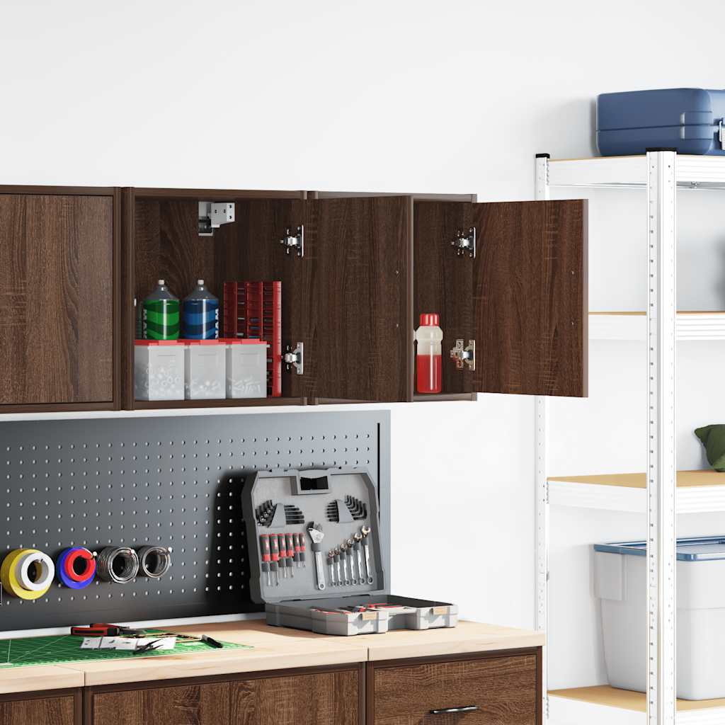 Garagewandkasten 2 st spaanplaat bruin eiken is nu te koop bij PeponiXL, paradijselijk wonen!
