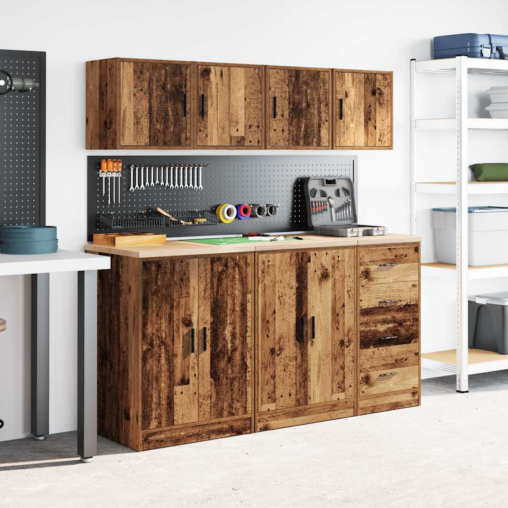 Garage wandkasten 2 st bewerkt hout oud hout is nu te koop bij PeponiXL, paradijselijk wonen!