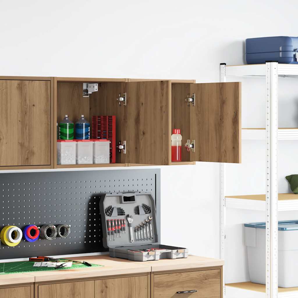 Garagewandkasten 2 st spaanplaat ambachtelijk eikenhout is nu te koop bij PeponiXL, paradijselijk wonen!