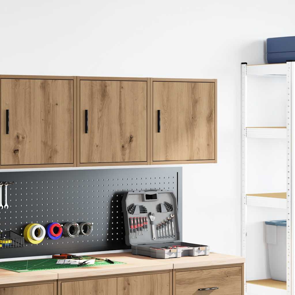 Garagewandkasten 2 st spaanplaat ambachtelijk eikenhout is nu te koop bij PeponiXL, paradijselijk wonen!