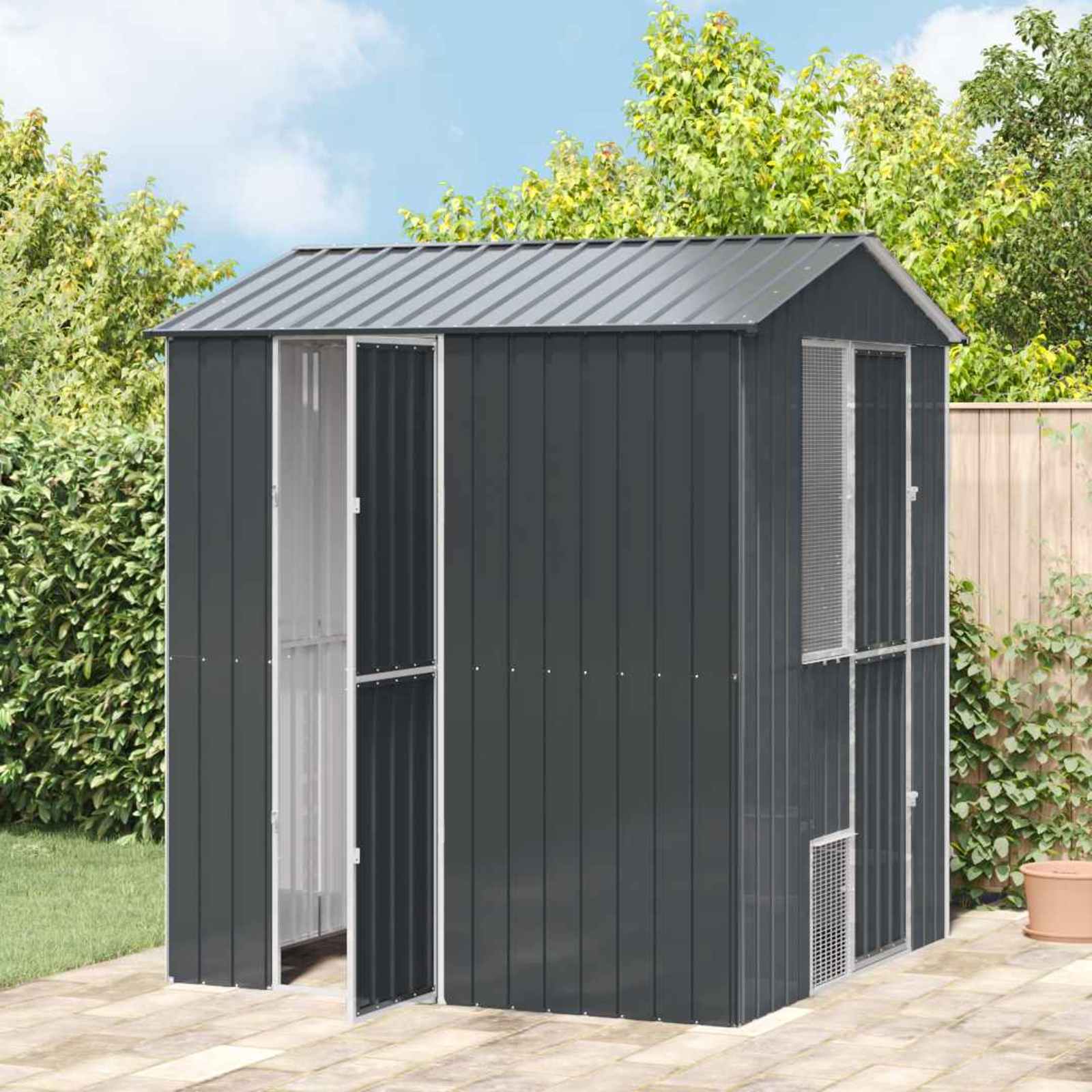 Vogelkooi Antraciet 215 x 210 x 247 cm Gegalvaniseerd staal is nu te koop bij PeponiXL, paradijselijk wonen!