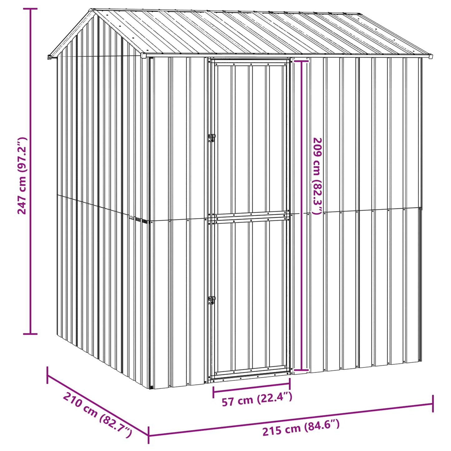 Vogelkooi Antraciet 215 x 210 x 247 cm Gegalvaniseerd staal is nu te koop bij PeponiXL, paradijselijk wonen!