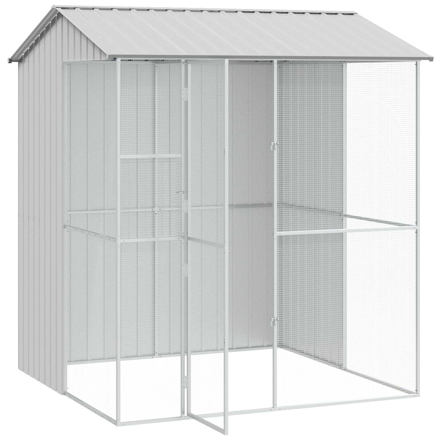 Vogelkooi Grijs 215 x 210 x 247 cm Gegalvaniseerd staal is nu te koop bij PeponiXL, paradijselijk wonen!