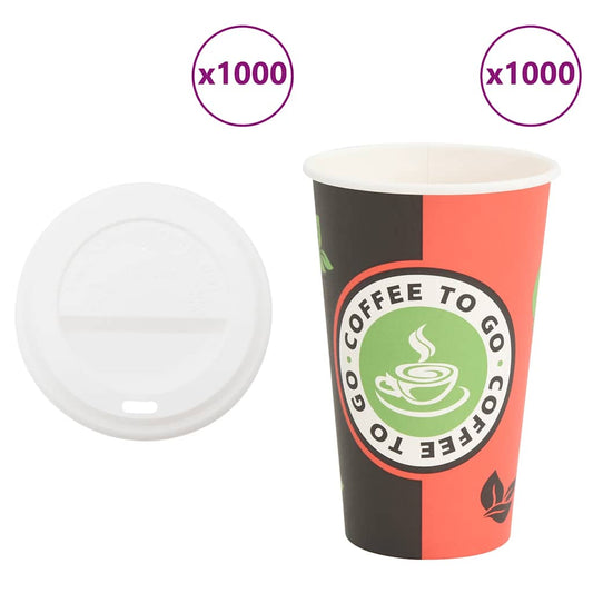 Papieren koffiekopjes met deksel 1000 st 16oz 400 ml is nu te koop bij PeponiXL, paradijselijk wonen!