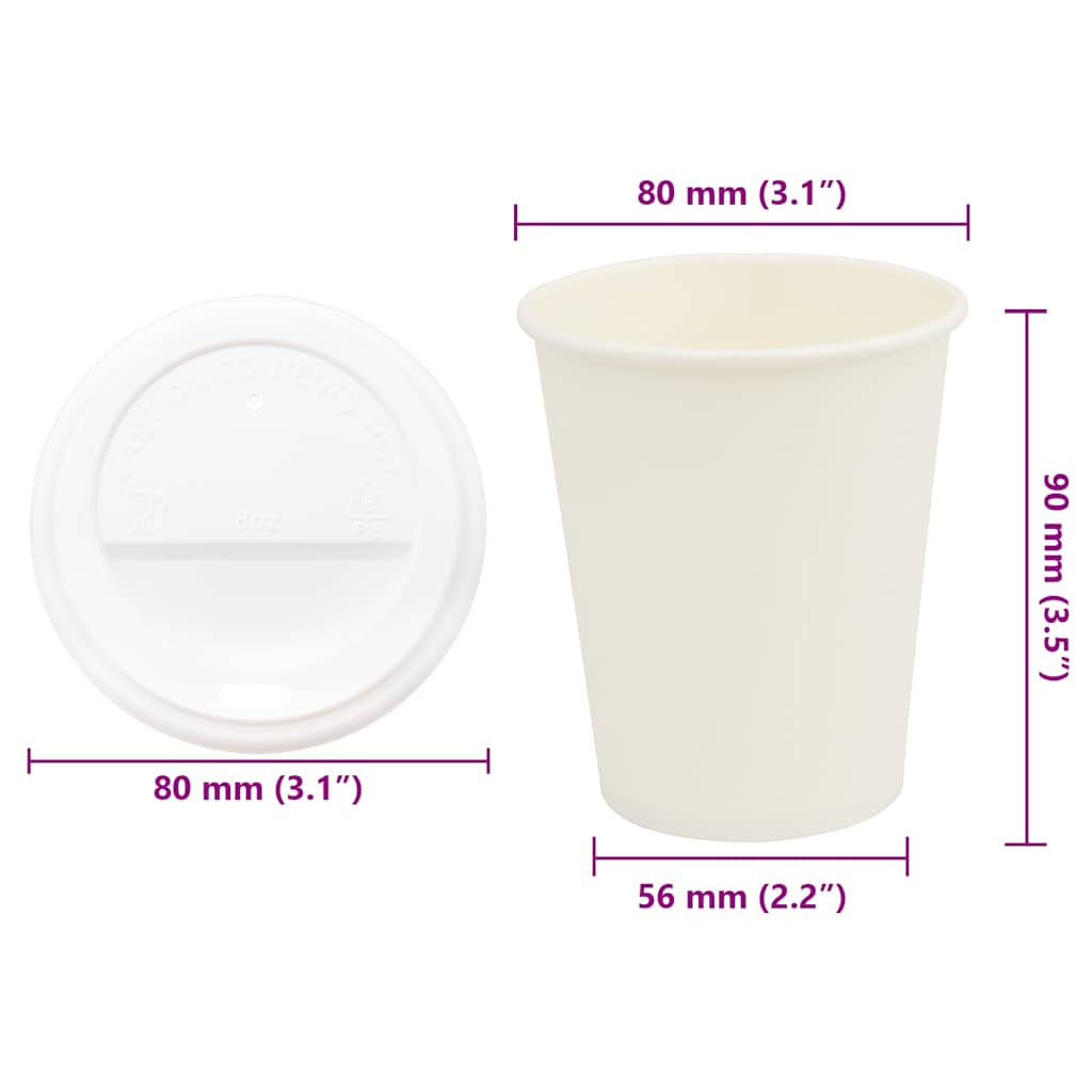 Papieren koffiekopjes met deksel 1000 st 8oz 200 ml is nu te koop bij PeponiXL, paradijselijk wonen!