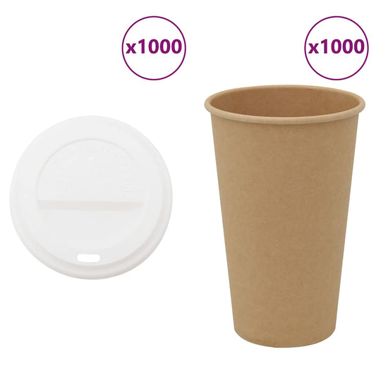 Papieren koffiekopjes met deksel 1000 st 16oz 400 ml is nu te koop bij PeponiXL, paradijselijk wonen!