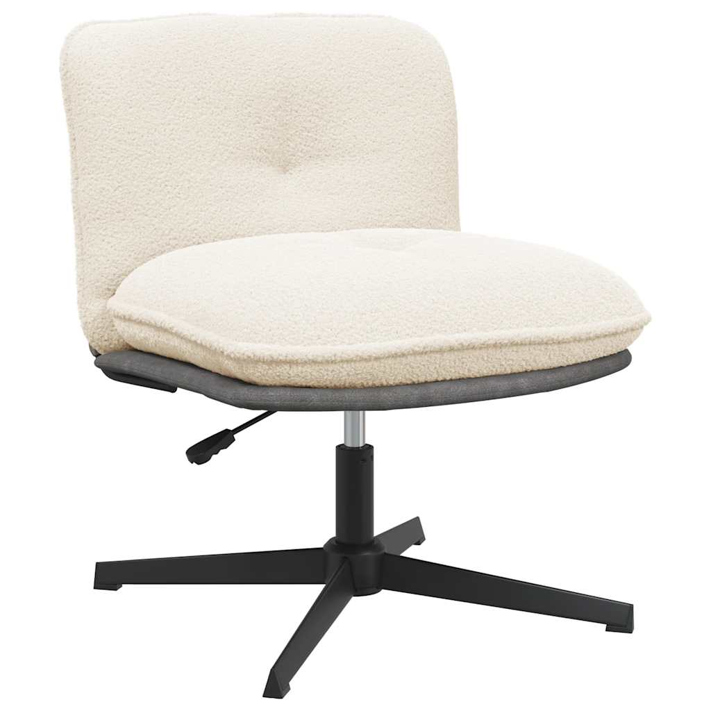 Bureaustoel crèmekleurig gekrulde wolachtige stof is nu te koop bij PeponiXL, paradijselijk wonen!