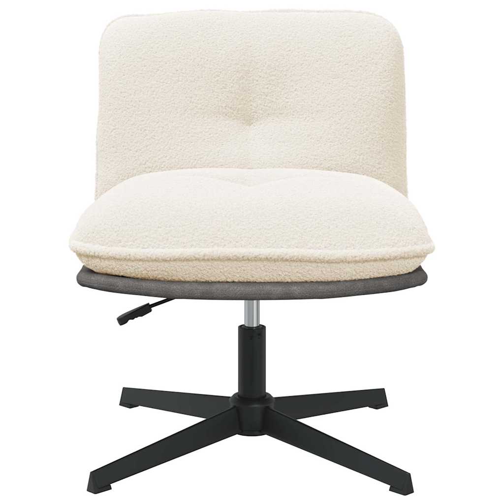 Bureaustoel crèmekleurig gekrulde wolachtige stof is nu te koop bij PeponiXL, paradijselijk wonen!