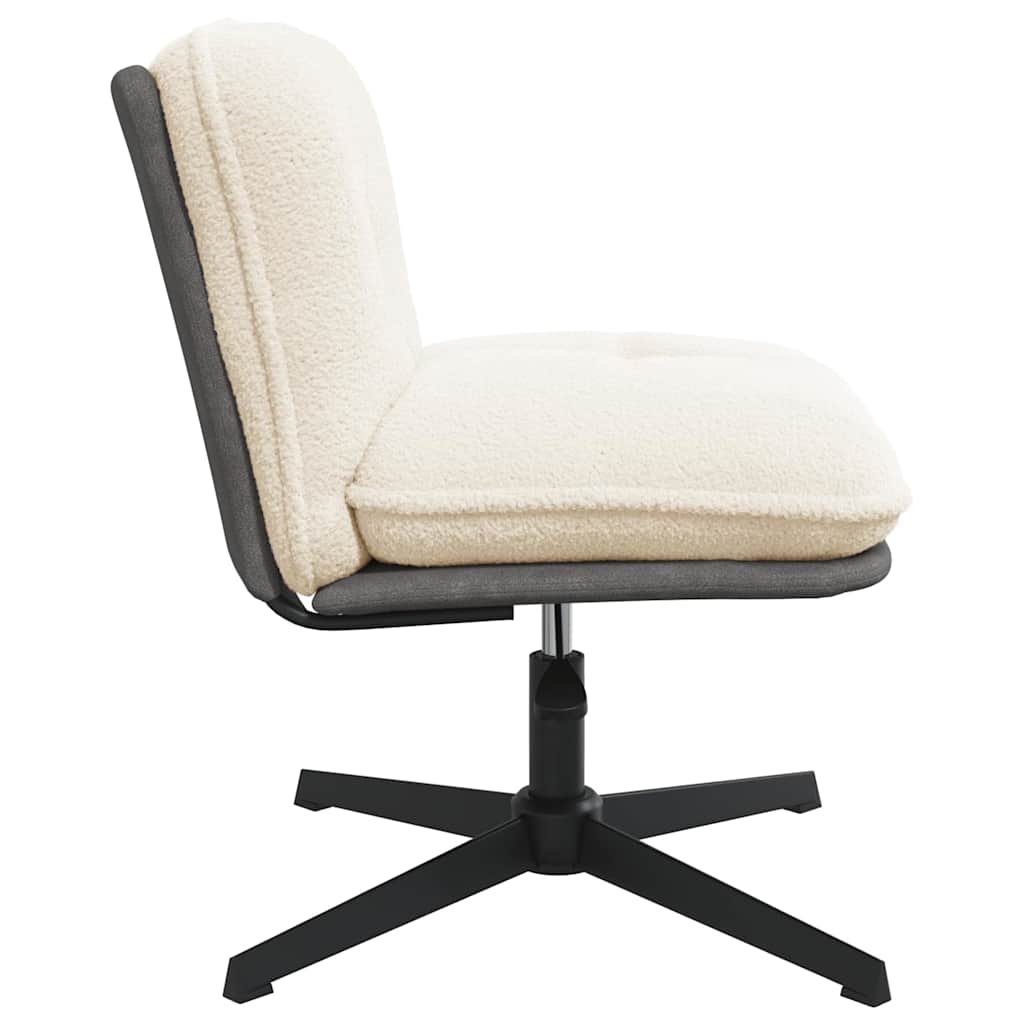 Bureaustoel crèmekleurig gekrulde wolachtige stof is nu te koop bij PeponiXL, paradijselijk wonen!