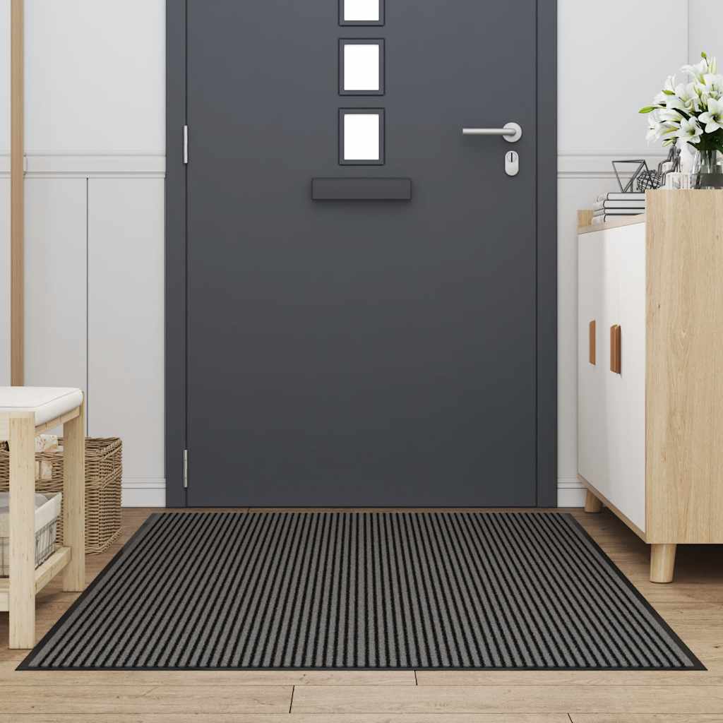 Deurmat 115x200 cm streep zwart en grijs is nu te koop bij PeponiXL, paradijselijk wonen!