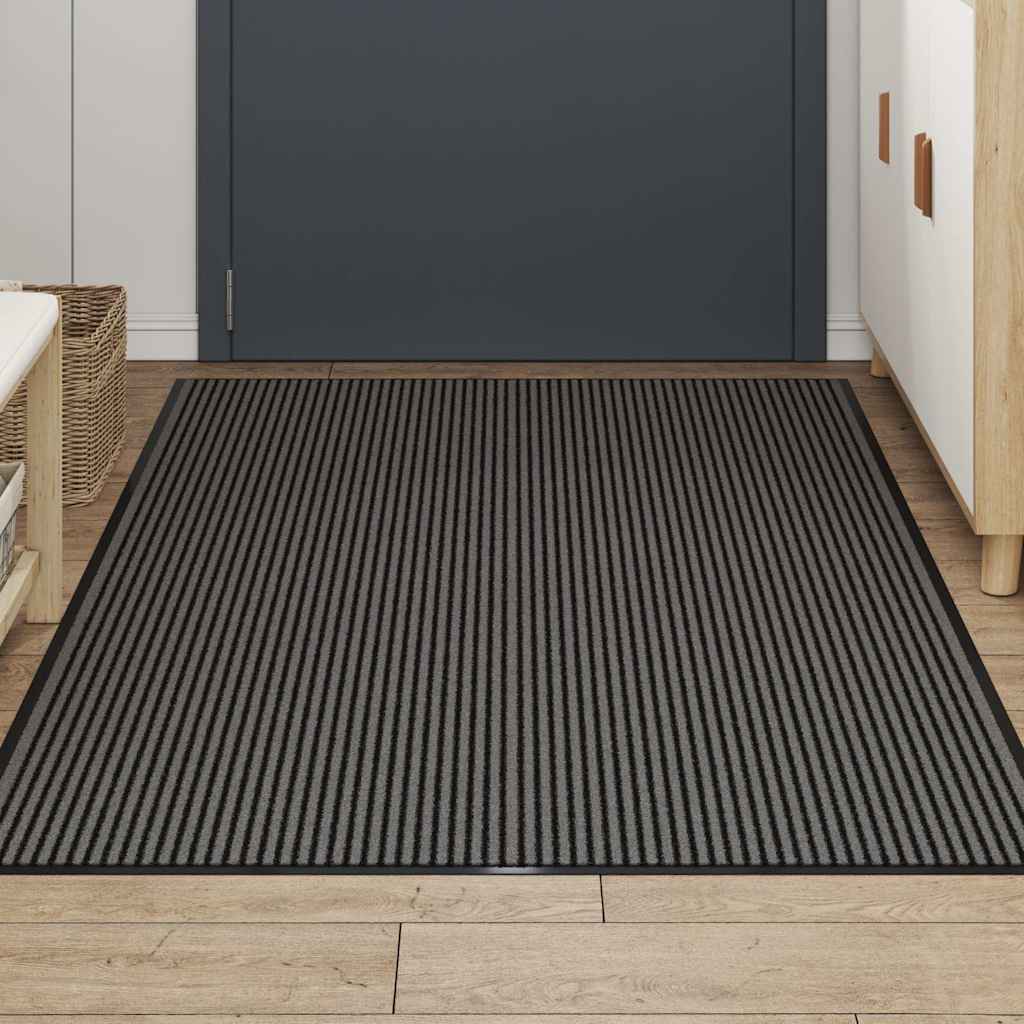 Deurmat 115x200 cm streep zwart en grijs is nu te koop bij PeponiXL, paradijselijk wonen!