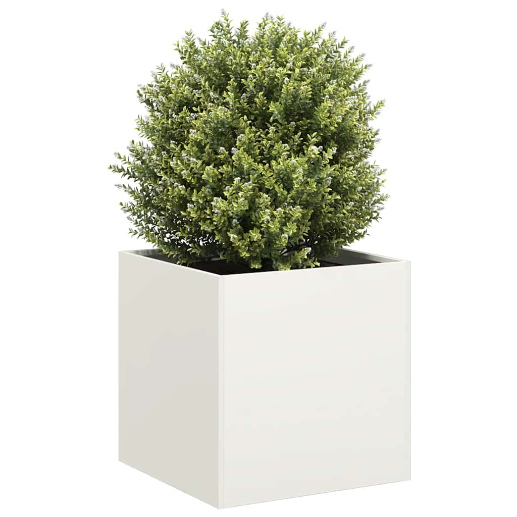 Plantenbak 40x40x40 cm koudgewalst staal wit is nu te koop bij PeponiXL, paradijselijk wonen!