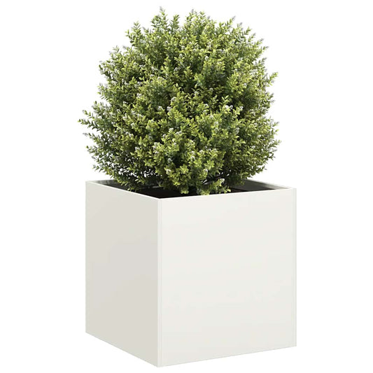 Plantenbak 40x40x40 cm koudgewalst staal wit is nu te koop bij PeponiXL, paradijselijk wonen!
