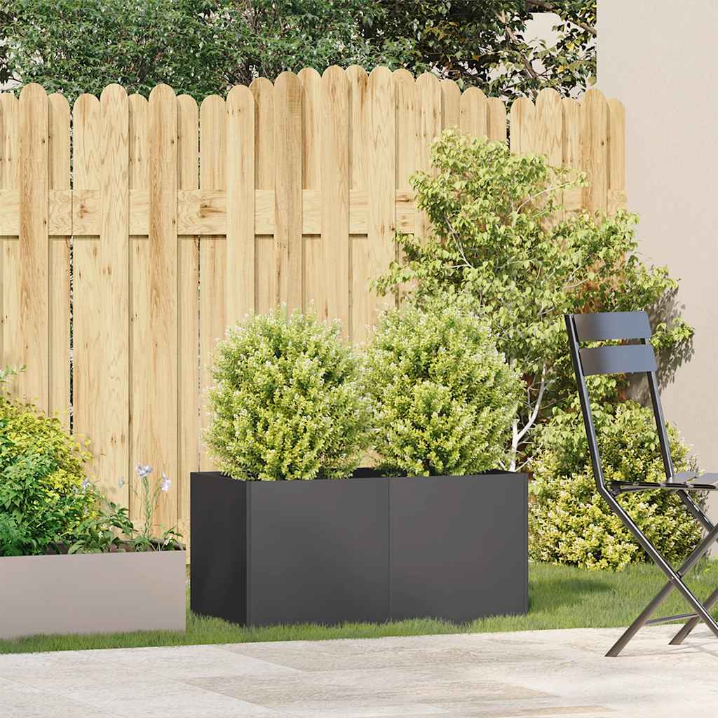 Plantenbak 80x40x40 cm koudgewalst staal zwart is nu te koop bij PeponiXL, paradijselijk wonen!