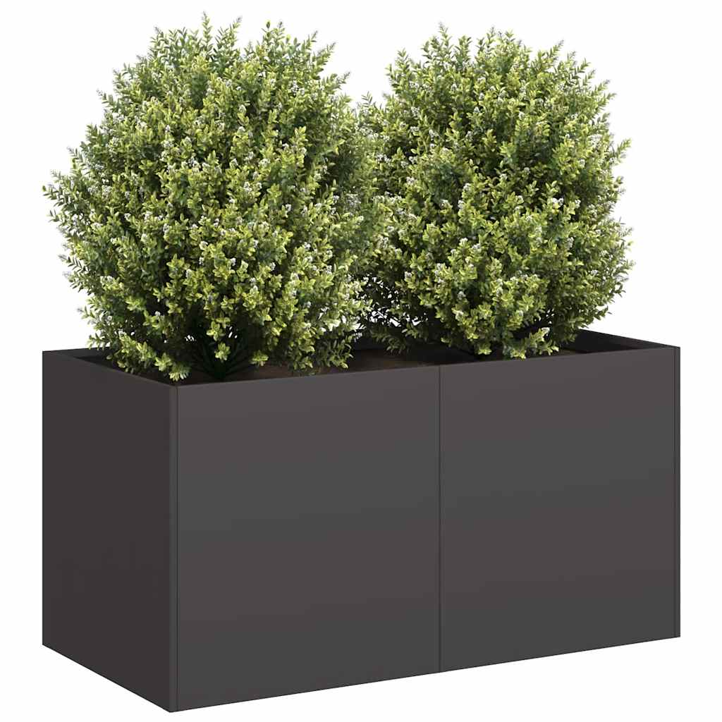 Plantenbak 80x40x40 cm koudgewalst staal zwart is nu te koop bij PeponiXL, paradijselijk wonen!
