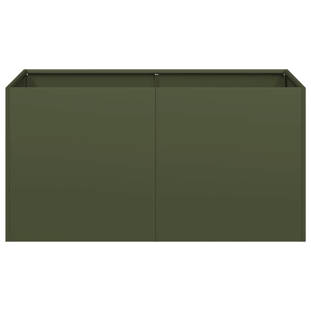 Plantenbak 80x40x40 cm koudgewalst staal olijfgroen is nu te koop bij PeponiXL, paradijselijk wonen!