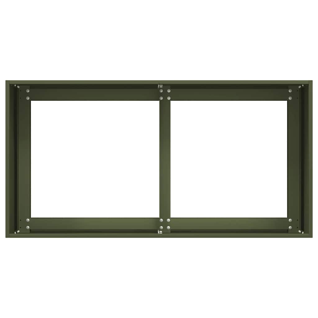 Plantenbak 80x40x40 cm koudgewalst staal olijfgroen is nu te koop bij PeponiXL, paradijselijk wonen!