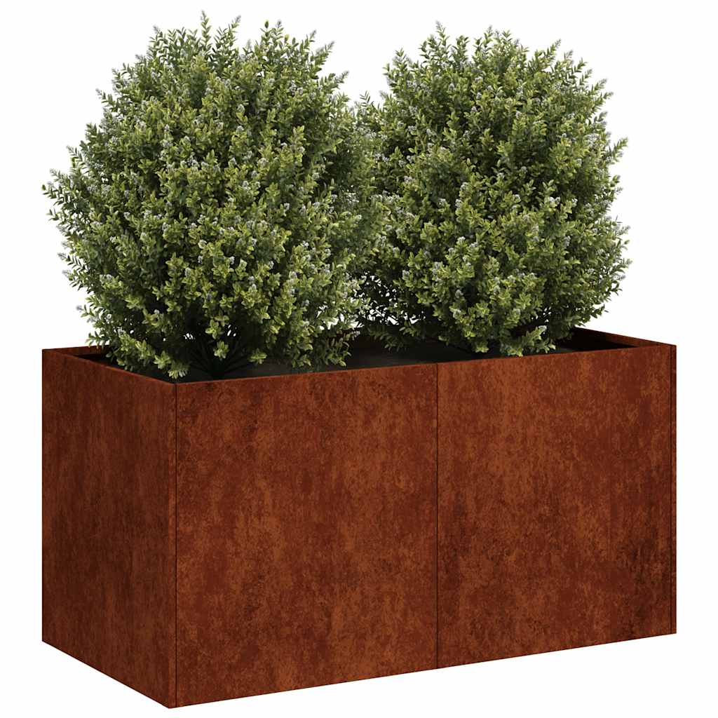 Plantenbak roestig 80x40x40 cm weervast staal is nu te koop bij PeponiXL, paradijselijk wonen!
