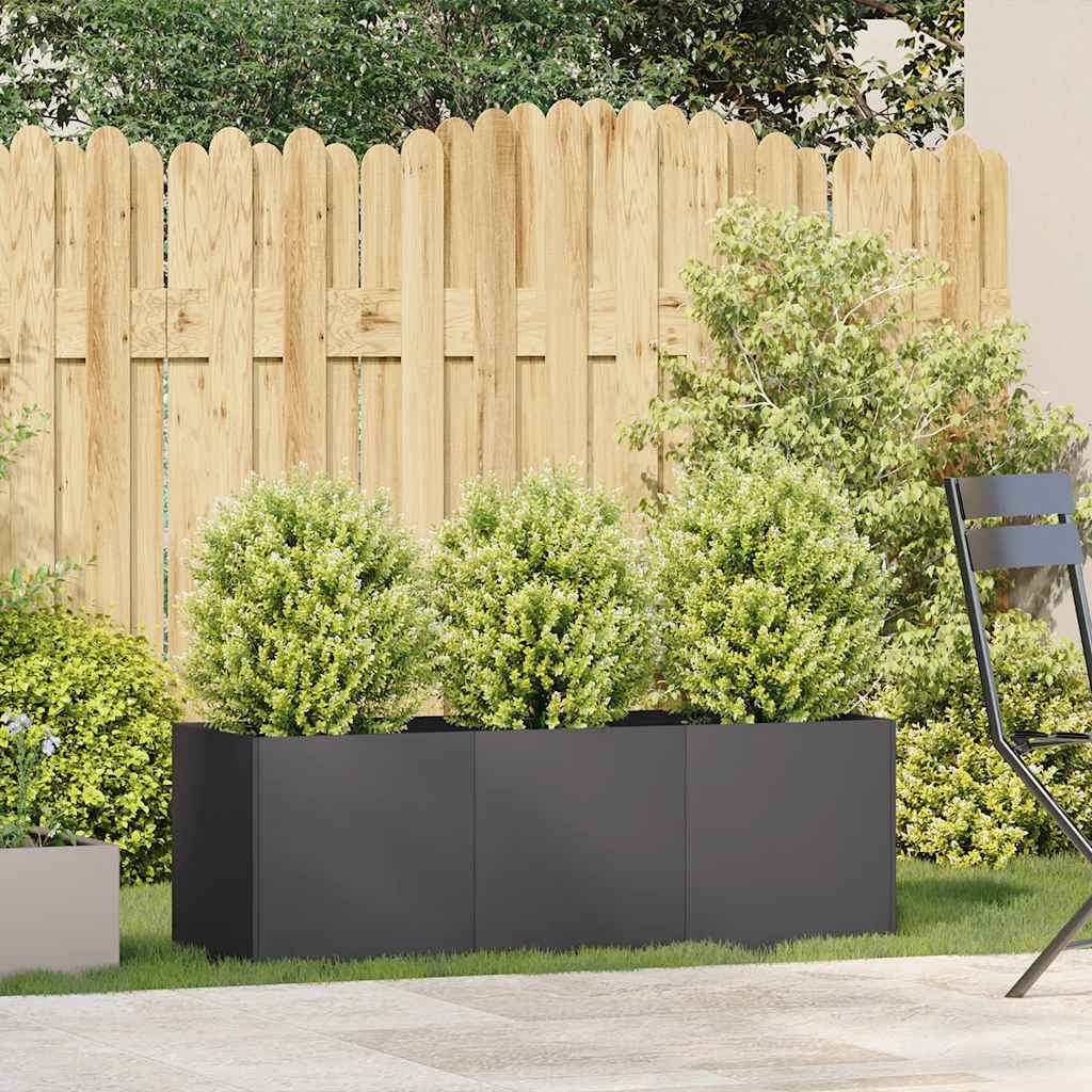Plantenbak Zwart 120x40x40 cm Koudgewalst Staal is nu te koop bij PeponiXL, paradijselijk wonen!