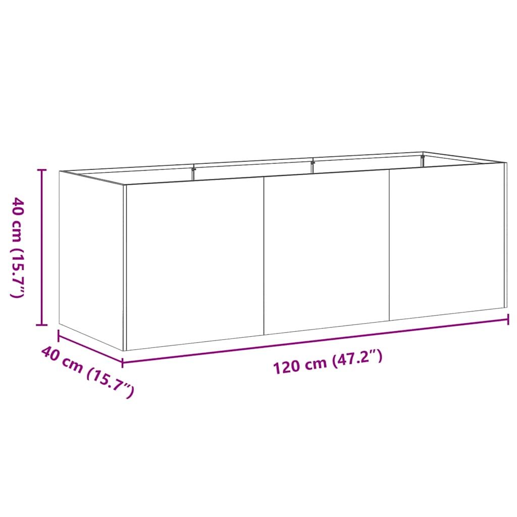Plantenbak Zwart 120x40x40 cm Koudgewalst Staal is nu te koop bij PeponiXL, paradijselijk wonen!